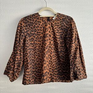 GANNI Leopard PrintCotton Poplin Blouse